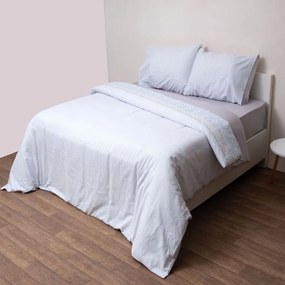 Σεντόνια 2550 Φανελένια (Σετ 4τμχ) Grey Viopros Υπέρδιπλo 230x270cm 100% Cotton