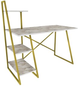 Γραφείο Admira 322RTC1310 120x60x120cm Marble Effect White-Gold