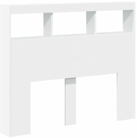 vidaXL Κεφαλάρι με Αποθηκευτικό Χώρο και LED Λευκό 120 x 17 x 102 εκ.