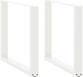 vidaXL Πόδια Τραπεζαρίας σε Σχήμα U 2 τεμ. Λευκά 80x(72-73) εκ. Ατσάλι
