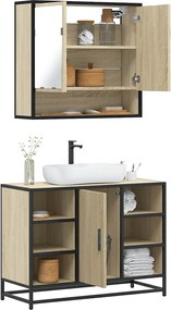 vidaXL Σετ Επίπλων Μπάνιου 2 Τεμαχίων Sonoma Δρυς Επεξεργασμένο Ξύλο