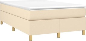 vidaXL Κρεβάτι Boxspring με Στρώμα Κρεμ 120x190 εκ. Υφασμάτινο