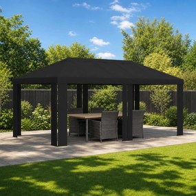 vidaXL Κάλυμμα Γκαζebo 6 x 3 m Μαύρο Πολυεστέρας 190 gsm