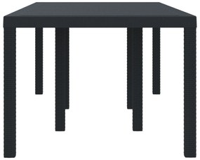 vidaXL Τραπέζι Κήπου Ανθρακί 200x100x73 εκ. Πολυ Ράτταν