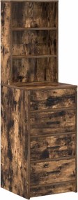 vidaXL Highboard Καπνιστή δρυς 40 x 41 x 135 εκ. Επεξεργασμένο ξύλο