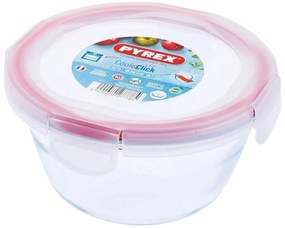 Γυάλινο Δοχείο Τροφίμων Cook &amp; Click Pyrex με καπάκι, χωρητικότητα 0.7lt και διαστάσεις 15x15x8cm