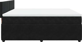 vidaXL Κρεβάτι Boxspring με Στρώμα Μαύρο 180x200 εκ. Βελούδινο