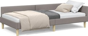 vidaXL Κρεβάτι Γωνίας Taupe 100 x 200 cm ύφασμα