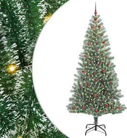 VidaXL Τεχνητό Δέντρο Χριστουγέννων με Χιόνι και Φώτα LED 240 cm