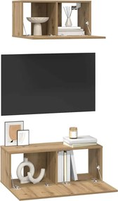 vidaXL Σετ επίπλου τηλεόρασης 2 pcs Artisan Oak Επεξεργασμένο ξύλο