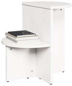 vidaXL Τραπεζάκι Πλευράς Λευκό 50 x 40 x 50 εκ Μασίφ ξύλο πεύκου