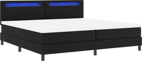 vidaXL Κρεβάτι με ελατήρια Μαύρο 200 x 200 cm Τεχνητό δέρμα