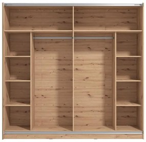Ντουλάπα Mondego με Καθρέφτη 220 OG Artisan - Λευκή Λάκα 217x62.5x210 εκ. 217x62.5x210 εκ.