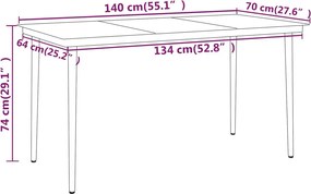 vidaXL Σετ Τραπεζαρίας Κήπου 7 Τεμαχίων Μαύρο