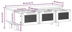 ΤΡΑΠΕΖΑΚΙ ΣΑΛΟΝΙΟΥ ΛΕΥΚΟ 80X40X30 ΕΚ. ΕΠΕΞ. ΞΥΛΟ &amp; ΜΑΣΙΦ ΠΕΥΚΟ 345618