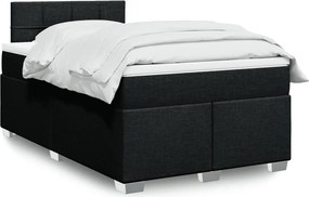 vidaXL Κρεβάτι Boxspring με Στρώμα Μαύρο 120x190 εκ. Υφασμάτινο