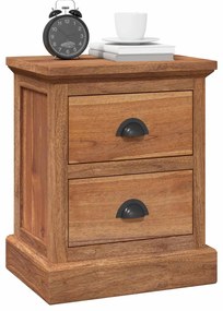 vidaXL Κομοδίνο με συρτάρι Φυσικό 40 x 30 x 50 cm Στερεό Ξύλο Τίκ