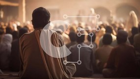 Intra Συλλεκτικό Ξύλινο Παζλ Plywood 4mm - Άνδρας που κάθεται σε μια θρησκευτική τελετή Σε Ξύλινο Κουτί - Διαστάσεις Puzzle: 10x10 cm – 25 κομμάτια