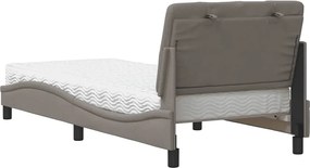 vidaXL Κρεβάτι με Στρώμα Taupe 80x200 εκ. Υφασμάτινο
