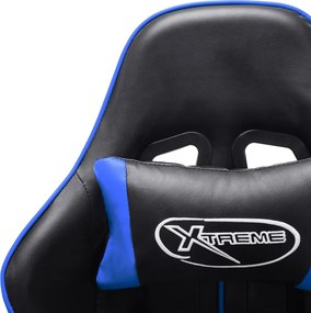 vidaXL Καρέκλα Gaming Μαύρο/Μπλε από Συνθετικό Δέρμα