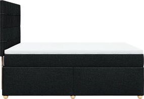 vidaXL Κρεβάτι Boxspring με Στρώμα Μαύρο 140x190 εκ. Υφασμάτινο
