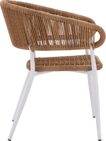 ΠΟΛΥΘΡΟΝΑ ΑΛΟΥΜΙΝΙΟΥ EULO HM5783.12 ΛΕΥΚΗ-ΣΥΝΘΕΤΙΚΟ RATTAN ΜΠΕΖ 55,5x63,5x78Υεκ.