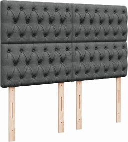 vidaXL Κρεβάτι Boxspring με Στρώμα Σκούρο Γκρι 140x200 εκ Υφασμάτινο