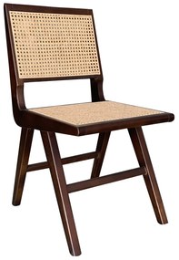 Καρέκλα Επαγγελματική ArteLibre COEUS Wenge/Φυσικό Ξύλο/Rattan 44x41x86cm-15320021
