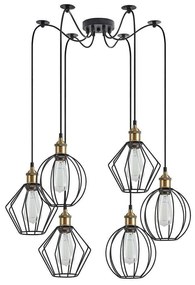 Φωτιστικό Οροφής Magnum Flex 77-8968 55x55x300cm 6xE27 60W Black-Bronze Homelighting