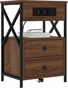 vidaXL Κομοδίνο Καφέ δρυς 40 x 31 x 60 εκ. Επεξεργασμένο ξύλο