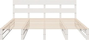vidaXL Σκελετός Κρεβ. Χωρίς Στρώμα Λευκό 180x200 εκ Μασίφ Πεύκο