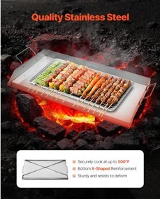 VEVOR 32x16 in Flat Top Griddle Stainless Steel Universal BBQ Grill Pan Cookware