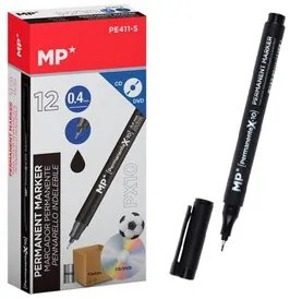 MP ανεξίτηλος μαρκαδόρος PE411-S για CD-DVD, 0.4mm, μαύρος, 12τμχ