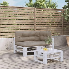 vidaXL Μαξιλάρια Παλέτας 3 τεμ. Taupe Υφασμάτινα