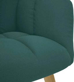 vidaXL Πολυθρόνα Relax Σκούρο Πράσινο Υφασμάτινη