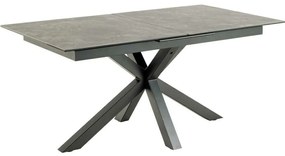 Τραπέζι Oakland 892, Μαύρο, 76x90x168cm, 87 kg, Επιμήκυνση, Κεραμικός, Επεξεργασμένο γυαλί, Μέταλλο | Epipla1.gr