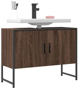 Ντουλάπι Μπάνιου Νιπτήρα Καφέ Δρυς 80 x 33 x 60 εκ. Επεξ. Ξύλο