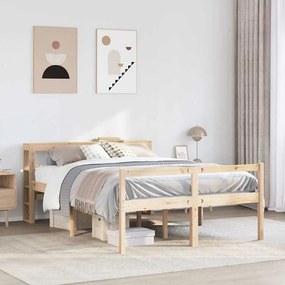 vidaXL Σκελετός Κρεβατιού 2 τμχ. Φυσικό 120 x 200 cm