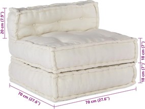 vidaXL Μονάδα Μοντέρνου Καναπέ 4 pcs Κρεμ Ύφασμα