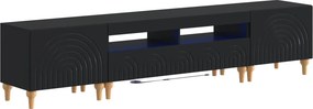 vidaXL 3 Τεμάχια LED Τηλεοπτική Ντουλάπα Μαύρο Επεξεργασμένο Ξύλο