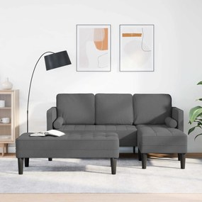 vidaXL Σετ Καναπέ με μαξιλάρι 2 pcs Σκούρο Γκρι Πολυεστέρας