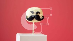 Intra Συλλεκτικό Ξύλινο Παζλ Plywood  4mm - Ασπρόμαυρο Cake Pop σε σχήμα Μουστακιού  Σε Ξύλινο Κουτί Σε Ξύλινο Κουτί - Διαστάσεις: 10x10 cm – 25 κομμάτια