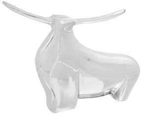 vidaXL Γλυπτό Ταύρος  Ασημί 37x44x17 εκ. Αλουμίνιο
