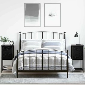 vidaXL Κομοδίνο 2 pcs Μαύρη δρυς 32 x 42 x 70 εκ Επεξεργασμένο ξύλο