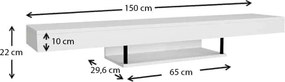Έπιπλο τηλεόρασης Albares με LED λευκό 150x30x22εκ