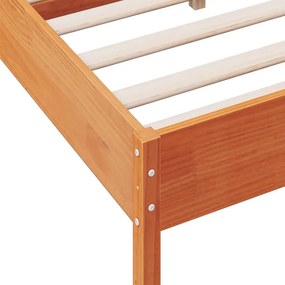 vidaXL Σκελετός Κρεβ. Χωρίς Στρώμα Καφέ Κεριού 135x190 εκ Μασίφ Πεύκο