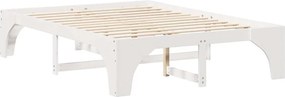 vidaXL Σκελετός Κρεβατιού Λευκό 140 x 200 cm Στερεά ξυλεία πεύκου