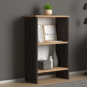 Βιβλιοθήκη μελαμίνης Flora Megapap χρώμα industrial grey - oak 52x25x80εκ. 0127278