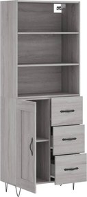 vidaXL Ντουλάπι Γκρι Sonoma 69,5 x 34 x 180 εκ. Επεξεργασμένο Ξύλο