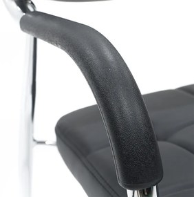 Καρέκλα επισκέπτη Florida pakoworld PU μαύρο-πόδι χρωμίου